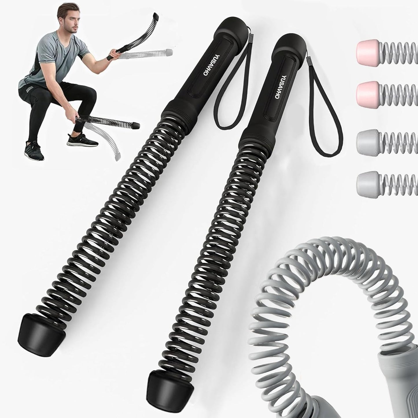 Ropeless Battle Ropes for Home Gym-Cordless Training Rope Fitness Equipment for Men & Women