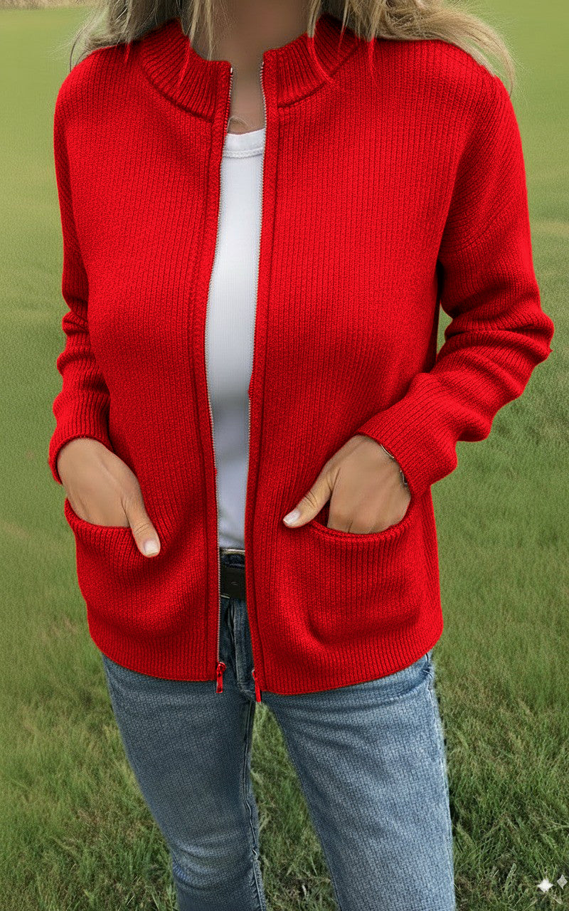 ⏰ LAST DAY SAVE 49% 💥2025 Round Neck Zipper Knitted Jacket