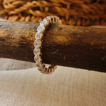 Round Moissanite  Vintage Women Stacking Rings