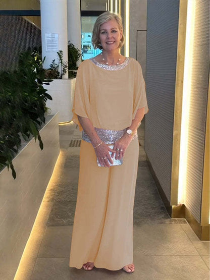 Last Day 50% OFF🔥Sequined Colorblock Elegant Two-piece Set