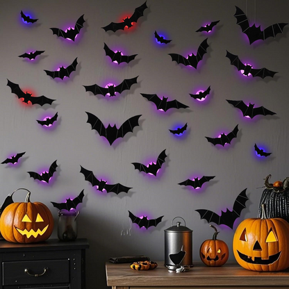 Last Day 50% OFF:3D Bats Light Decorations Spooky Ornaments for Festival Halloween