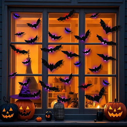 Last Day 50% OFF:3D Bats Light Decorations Spooky Ornaments for Festival Halloween