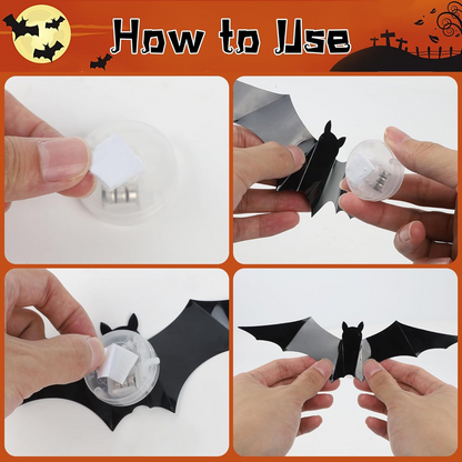 Last Day 50% OFF:3D Bats Light Decorations Spooky Ornaments for Festival Halloween