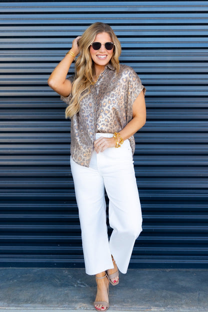 Made For This Toffee Leopard Short Sleeve Top