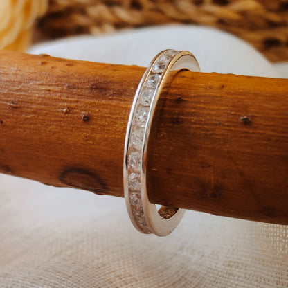 Sterling Silver Moissanite Inaly Band Ring