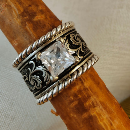 Sterling Silver Western Twist Band Ring