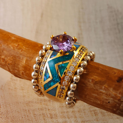 Sapphire Opal Engagement Ring