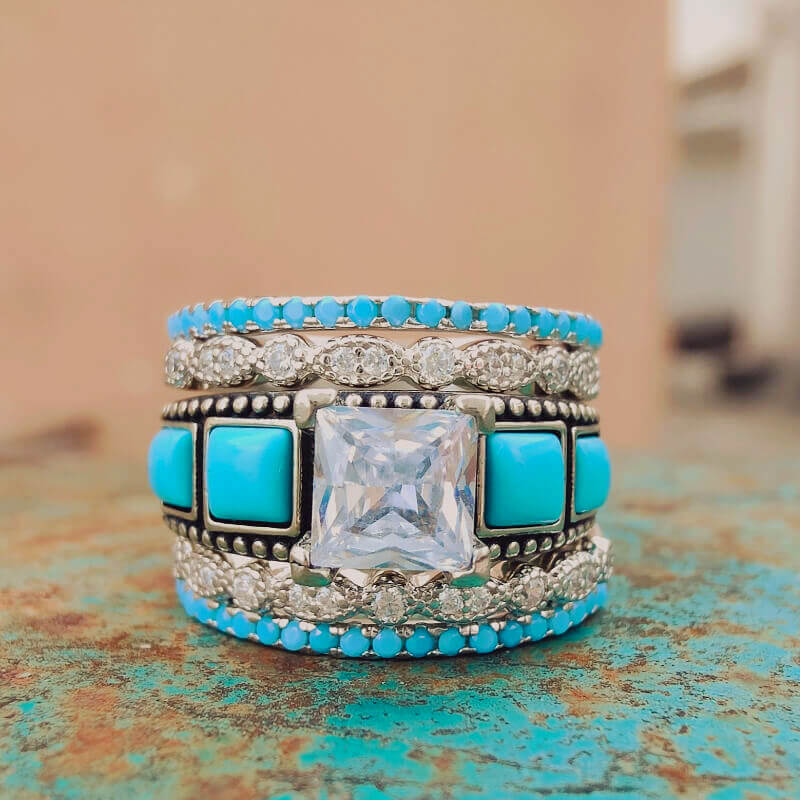 S925 Sterling Silver Minimalism Turquoise Ring