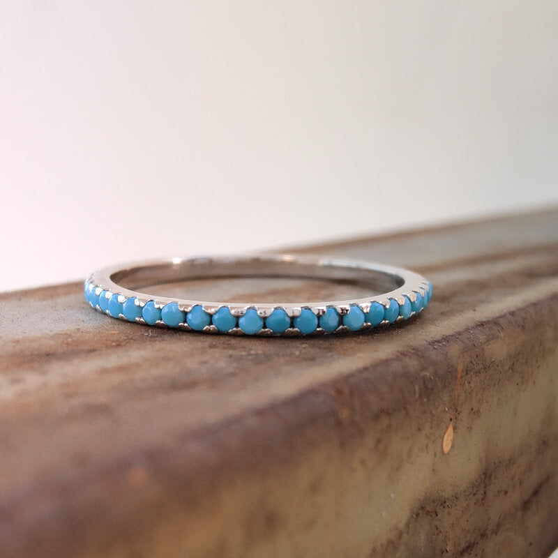 S925 Sterling Silver Minimalism Turquoise Ring