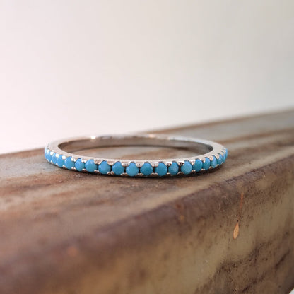 S925 Sterling Silver Minimalism Turquoise Ring