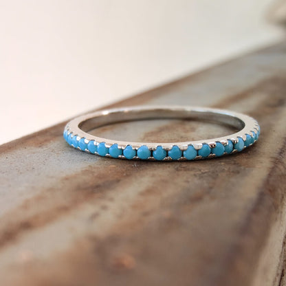 S925 Sterling Silver Minimalism Turquoise Ring