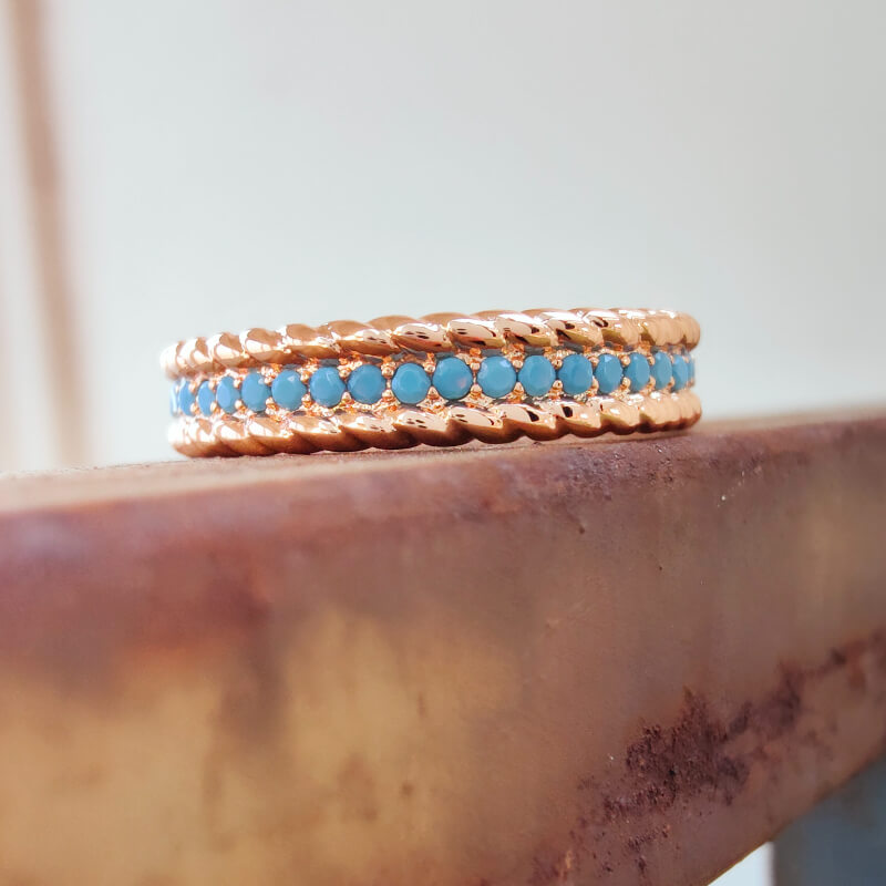 Turquoise Twist Band Ring