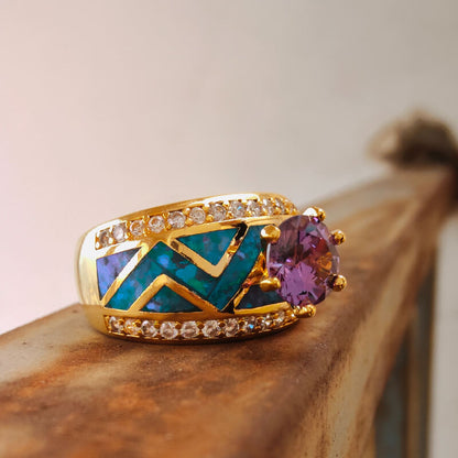 Sapphire Opal Engagement Ring