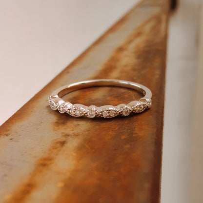 Sterling Silver Vintage Diamond Band Ring