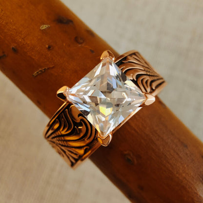 Women Rose Gold Diamond Western Wedding Ring