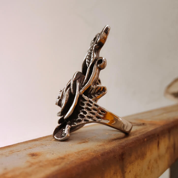 Women Flower  Western Retro Plant Diamond Ring