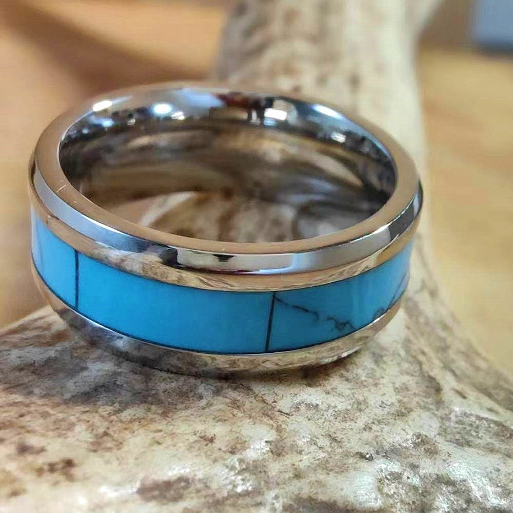Inlaid Turquoise Band Ring