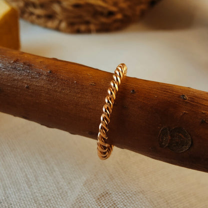 Rose Gold Steel Twist Band Ring