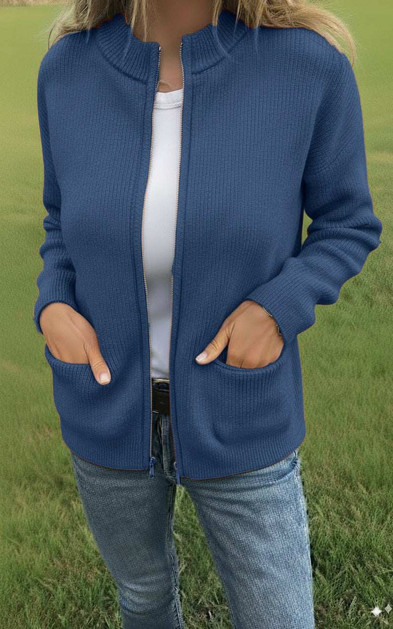 ⏰ LAST DAY SAVE 49% 💥2025 Round Neck Zipper Knitted Jacket