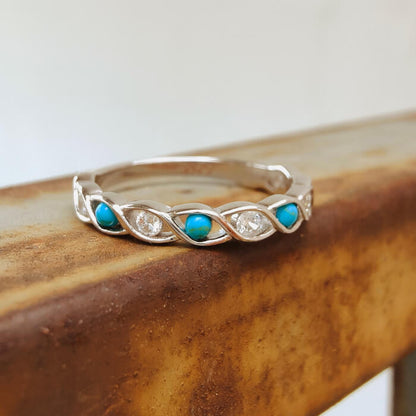 Sterling Silver Western Turquoise Diamond Engagement Rings