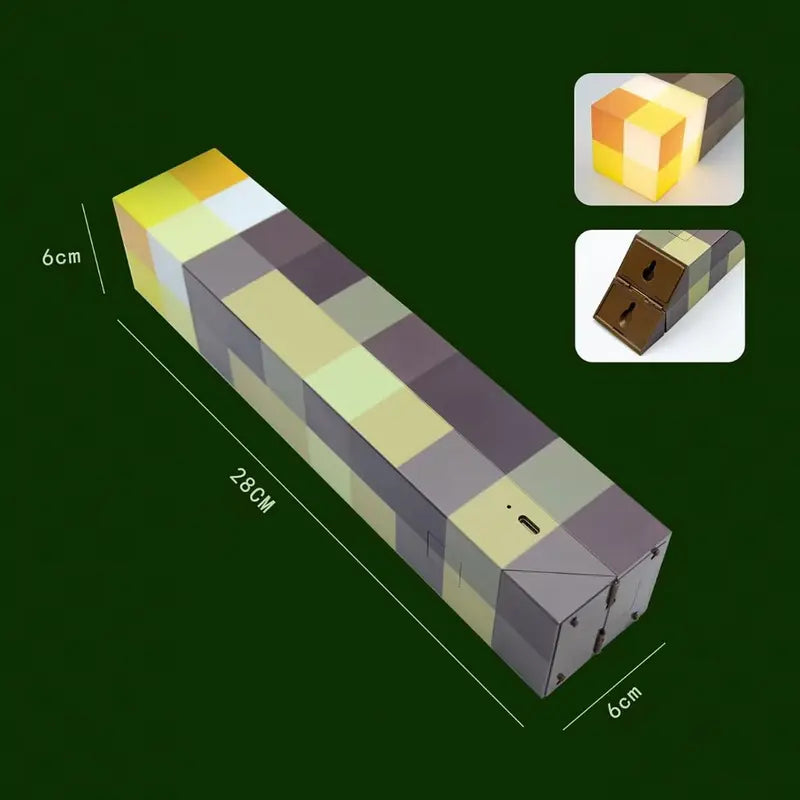 ✨Upgraded Pixel Torch Lamp · USB Powered · Handheld & Wall-Mount · Gamer Decor & Party Light