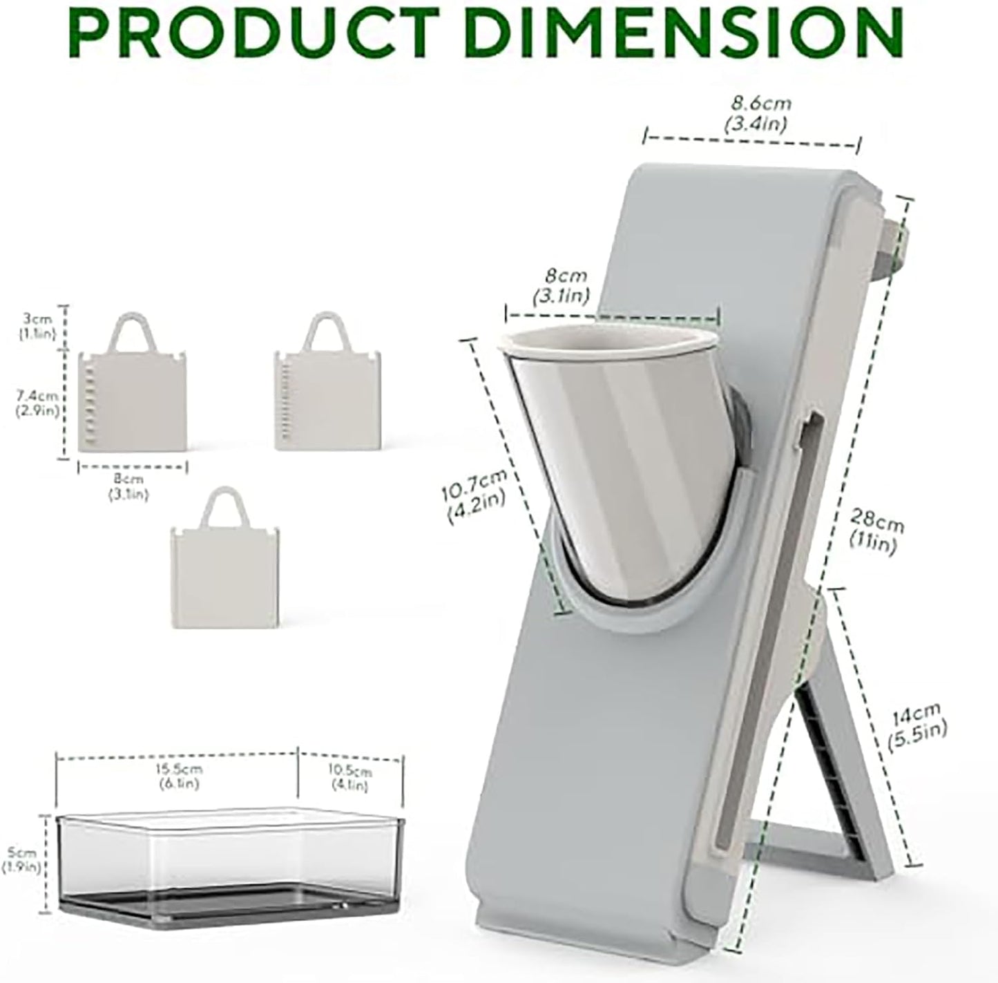 Last Day 50% OFF🔥-Eletronova Safe Mandoline Food Slicer, Vegetable Slicer for Kitchen, Mandoline Potato Slicer