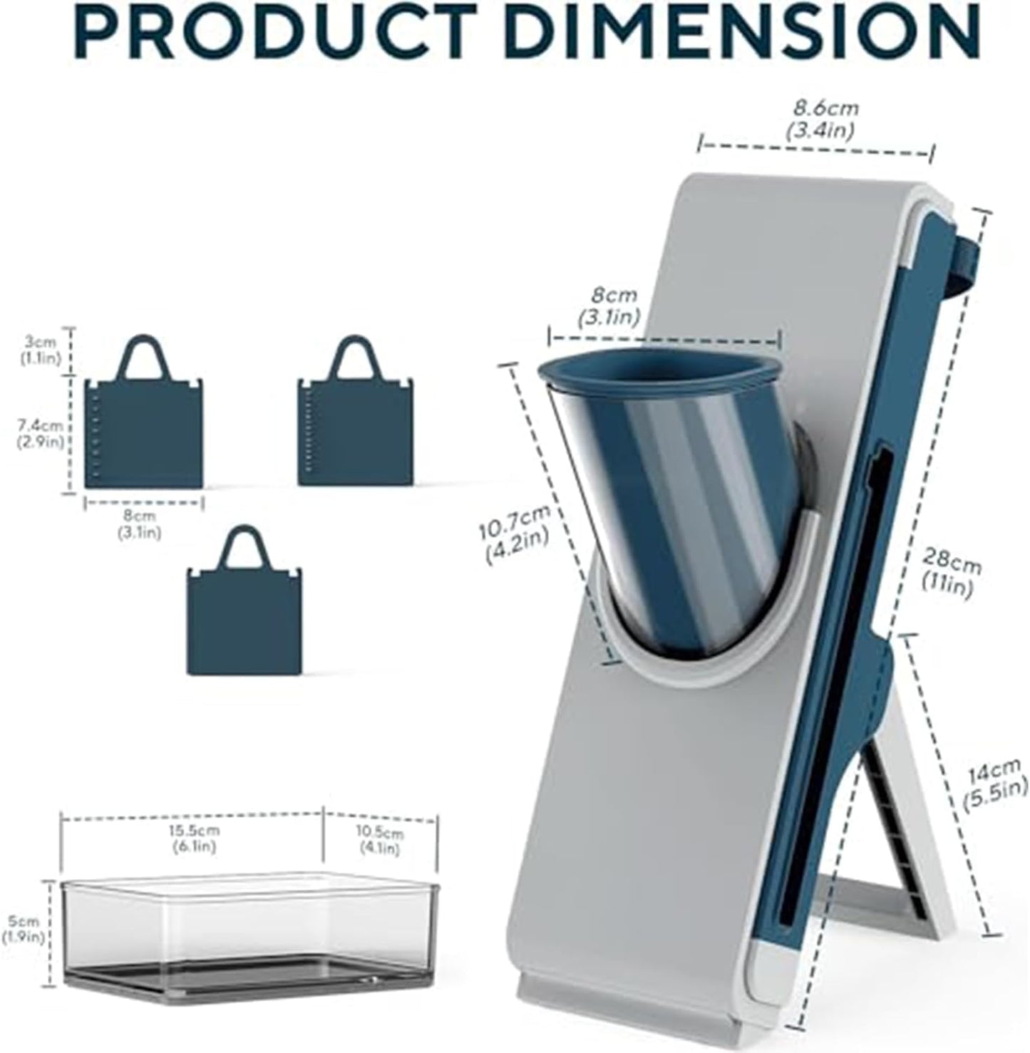 Last Day 50% OFF🔥-Eletronova Safe Mandoline Food Slicer, Vegetable Slicer for Kitchen, Mandoline Potato Slicer