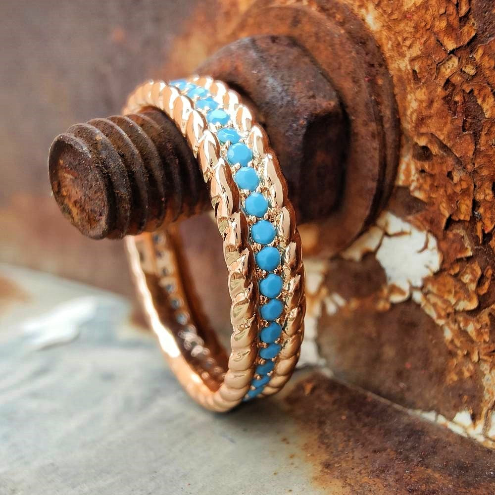 Turquoise Twist Band Ring