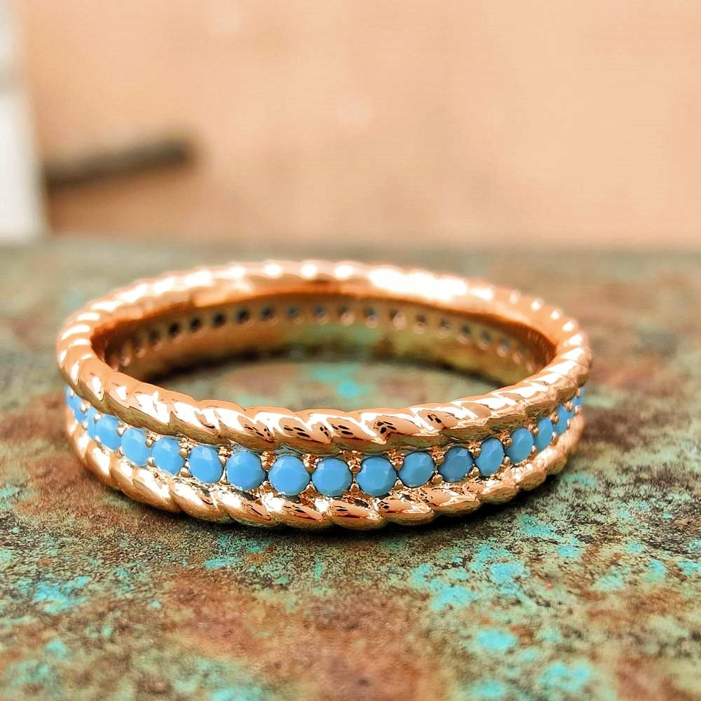 Turquoise Twist Band Ring
