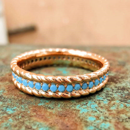 Turquoise Twist Band Ring