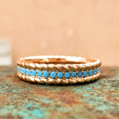 Turquoise Twist Band Ring