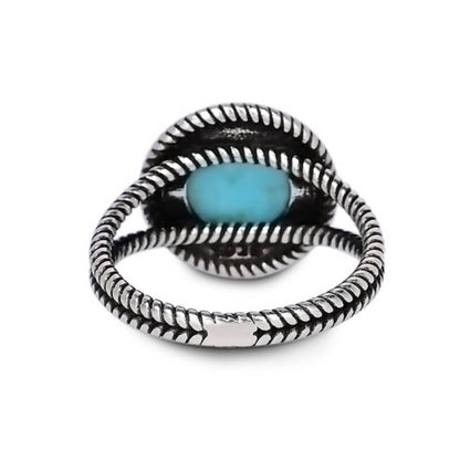 Women Western Round Turquoise Ring