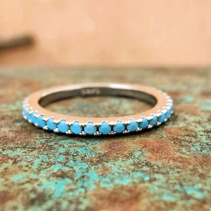 S925 Sterling Silver Minimalism Turquoise Ring