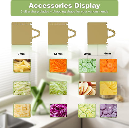 Last Day 50% OFF🔥-Eletronova Safe Mandoline Food Slicer, Vegetable Slicer for Kitchen, Mandoline Potato Slicer