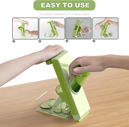 Last Day 50% OFF🔥-Eletronova Safe Mandoline Food Slicer, Vegetable Slicer for Kitchen, Mandoline Potato Slicer