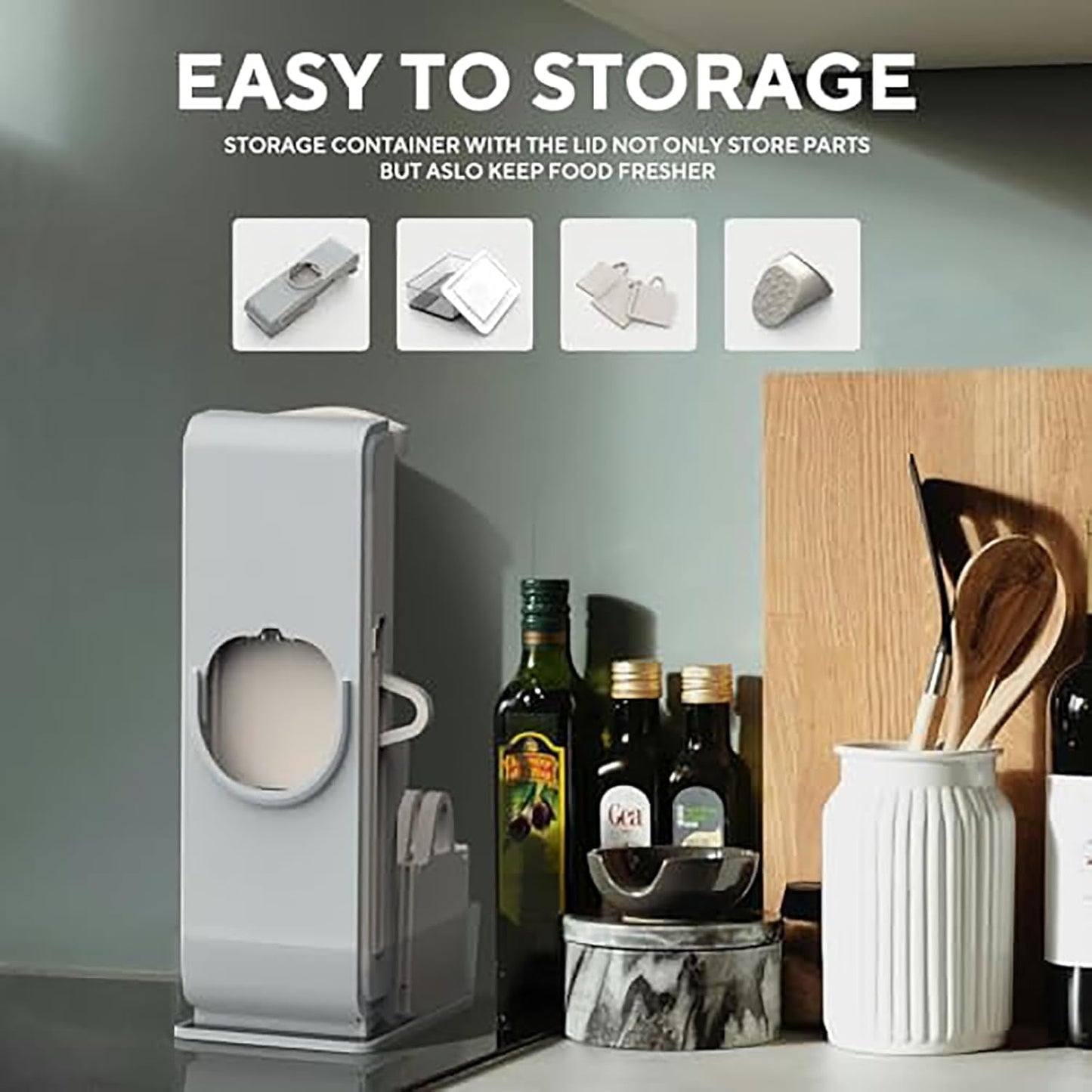 Last Day 50% OFF🔥-Eletronova Safe Mandoline Food Slicer, Vegetable Slicer for Kitchen, Mandoline Potato Slicer