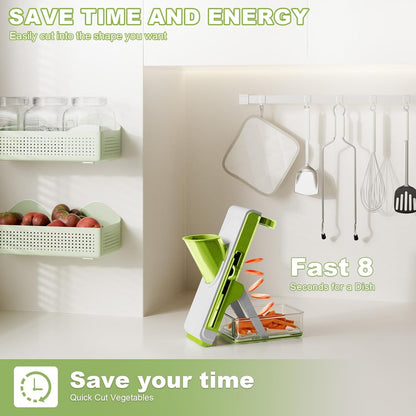 Last Day 50% OFF🔥-Eletronova Safe Mandoline Food Slicer, Vegetable Slicer for Kitchen, Mandoline Potato Slicer