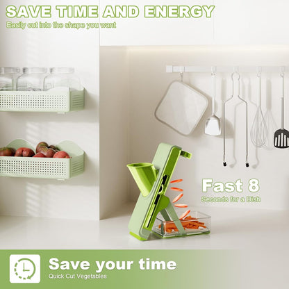 Last Day 50% OFF🔥-Eletronova Safe Mandoline Food Slicer, Vegetable Slicer for Kitchen, Mandoline Potato Slicer