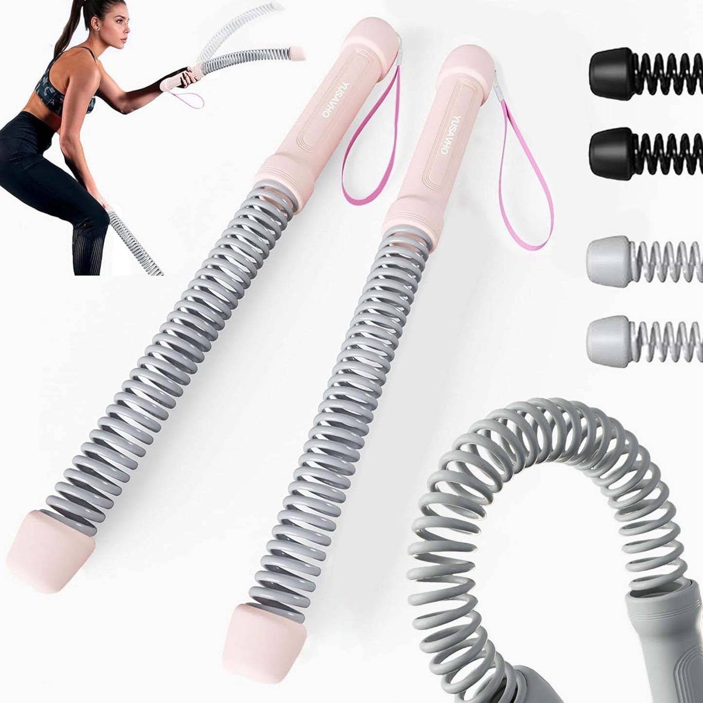Ropeless Battle Ropes for Home Gym-Cordless Training Rope Fitness Equipment for Men & Women