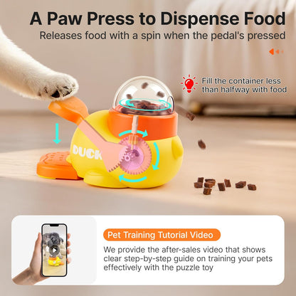 🎉Last Day 50% OFF⏰️ Puzzle Treat Dispenser, Interactive Duck-Shaped Enrichment Toy for Cats and Dogs