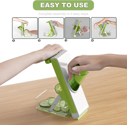 Last Day 50% OFF🔥-Eletronova Safe Mandoline Food Slicer, Vegetable Slicer for Kitchen, Mandoline Potato Slicer