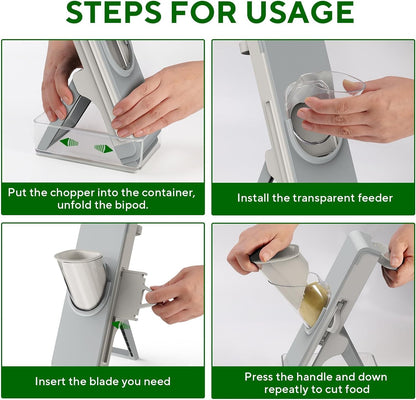 Last Day 50% OFF🔥-Eletronova Safe Mandoline Food Slicer, Vegetable Slicer for Kitchen, Mandoline Potato Slicer