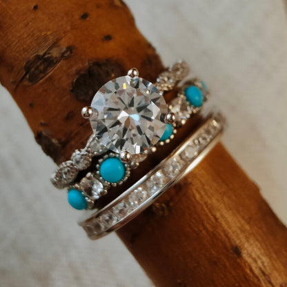 Sterling Silver Moissanite Inaly Band Ring