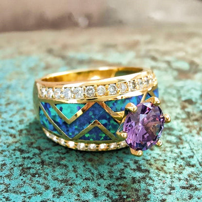 Sapphire Opal Engagement Ring