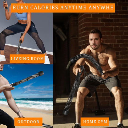 Ropeless Battle Ropes for Home Gym-Cordless Training Rope Fitness Equipment for Men & Women