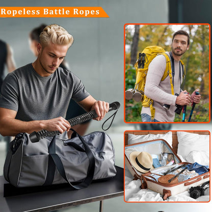 Ropeless Battle Ropes for Home Gym-Cordless Training Rope Fitness Equipment for Men & Women
