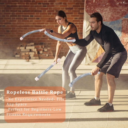 Ropeless Battle Ropes for Home Gym-Cordless Training Rope Fitness Equipment for Men & Women