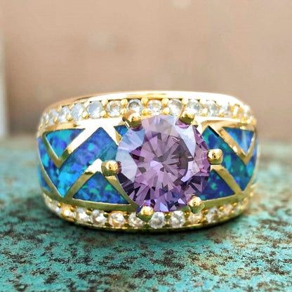 Sapphire Opal Engagement Ring