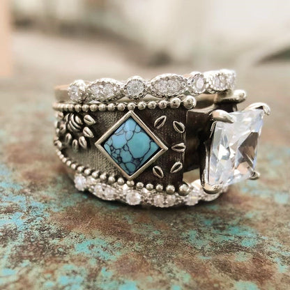 Sterling Silver Vintage Diamond Band Ring