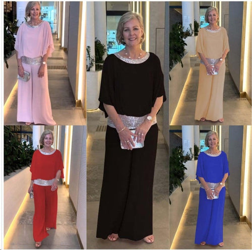 Last Day 50% OFF🔥Sequined Colorblock Elegant Two-piece Set